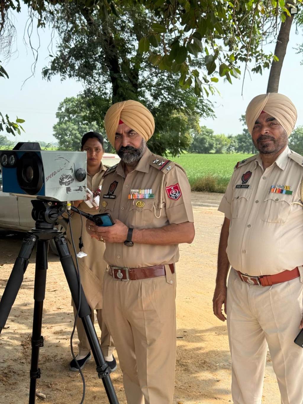 To prevent road accidents Sangrur Traffic Police issued challans for overspeeding vehicles on Barnala Road